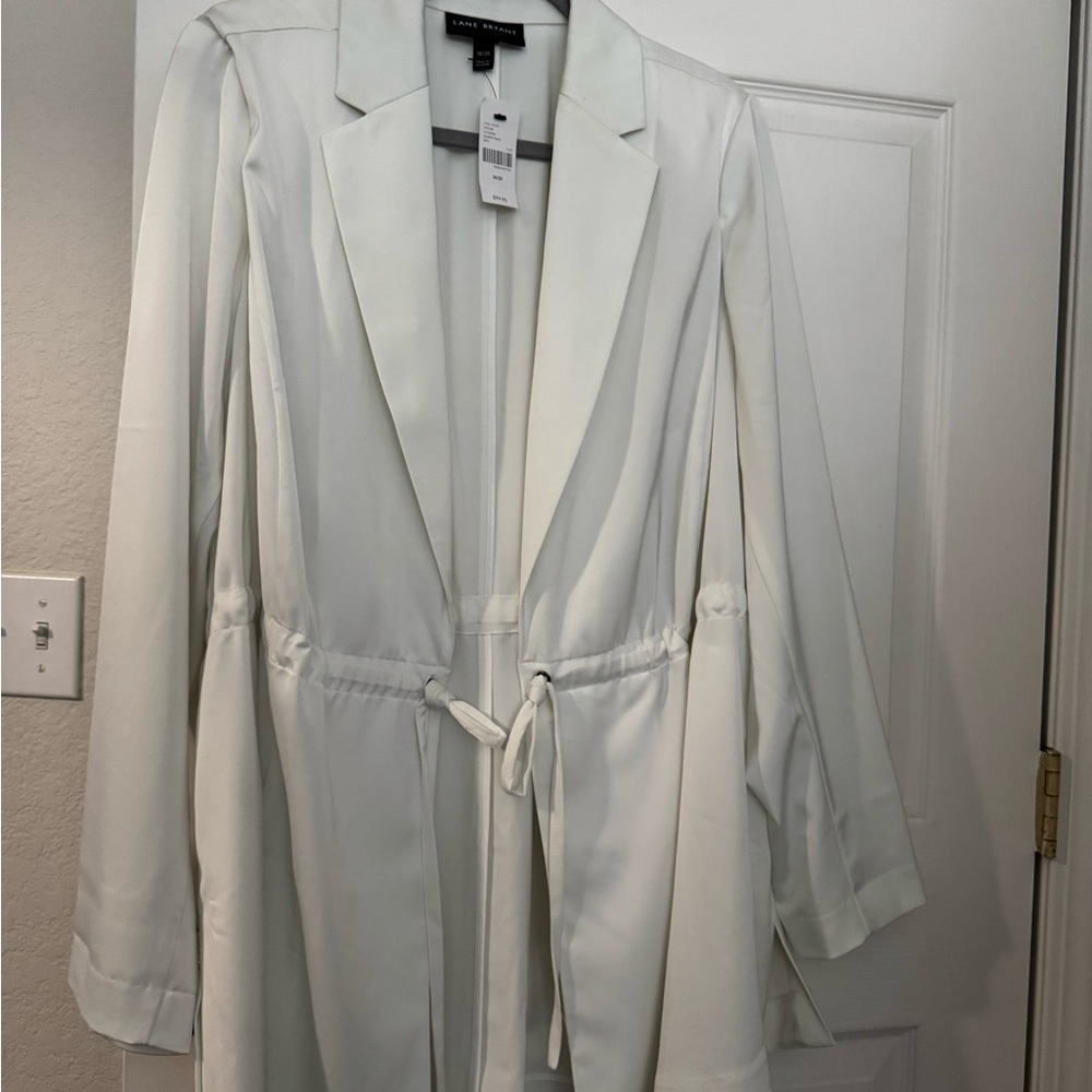 Lane Bryant Cream Blazer with Tie Waist